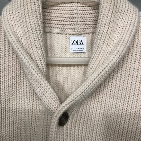 Zara men chic luxe shawl collar cardigan size m - Picture 7 of 7